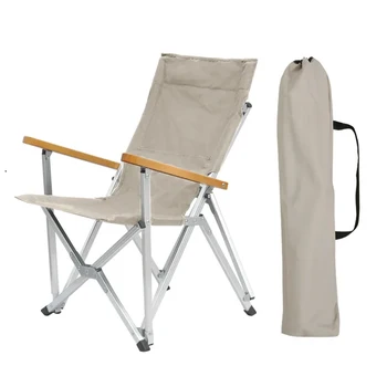  Портативный регулируемый стул для кемпинга Складной стул с наклонной спинкой Длинная спина Пикник Рыбалка Отдых Пикник Пляжный стул