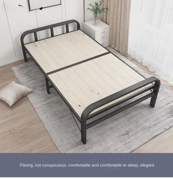 Простые кровати Раскладная кровать Удобная раскладушка с жесткой доской - идеально подходит для ограниченного пространства и путешествий Спальня Портативная