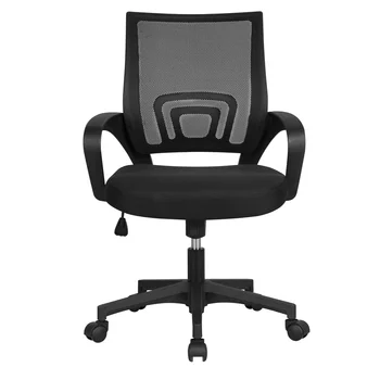Регулируемое сетчатое поворотное офисное кресло со средней спинкой и подлокотниками, офисные стулья cadeira de escritorio