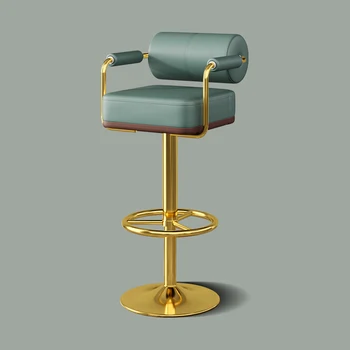  Регулируемый золотой барный стул Металлическая стойка Поворотные опоры Барный стул Пневматический подъем основания Cadeira Ergonomica Мебель для стойки