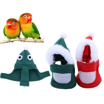 Рождественская одежда для птиц Забавный зимний теплый костюм птицы для попугаев Корелла Какаду Попугай Зимняя одежда