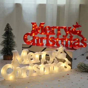 Рождественские украшения Аксессуары для венков Счастливого Рождества Трехмерные буквенные огни
