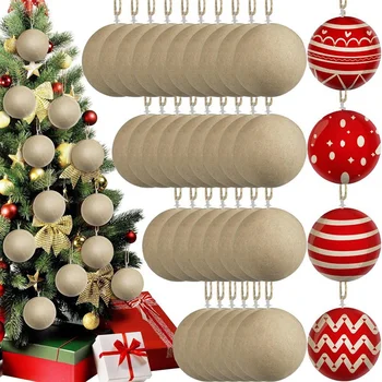 Рождественские шары из папье-маше 3,15-дюймовые неокрашенные пустые украшения для шаров Принадлежности для рукоделия