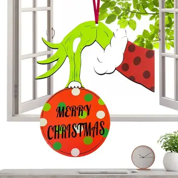 Рождественский знак со шнурком Забавные знаки пальца для рождественской елки с яркими цветами Рождественские украшения для перил перил