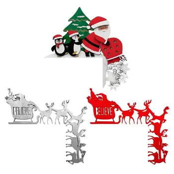 Санта-Клаус Украшение дверной рамы Деревянная эстетическая рождественская атмосфера для вечеринок Рождественское украшение для оконных украшений