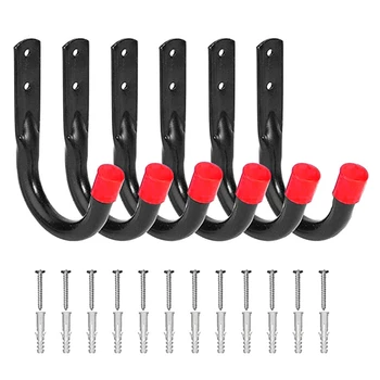  Сверхмощные гаражные крючки для подвешивания, 6 шт. Гаражные крючки для хранения для удлинителя Инструмент с настенными анкерами и винтами