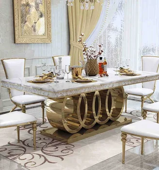 Светлый роскошный мраморный обеденный стол и стул комбинация малогабаритный обеденный стол для домашней столовой