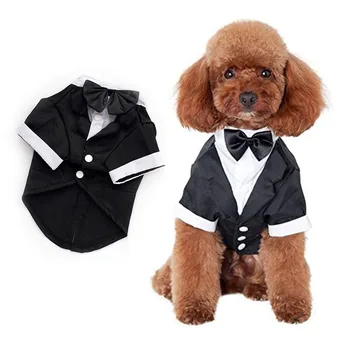 собака смокинг костюм формальный рубашка собака свадьба черный пиджак костюм домашнее животное щенок принц церемония галстук-бабочка костюм маленькие собаки кошки одежда
