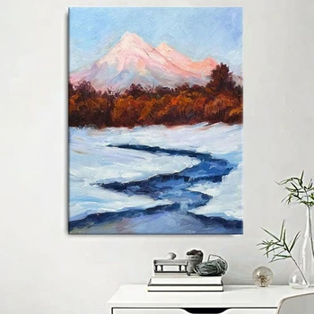 Современный абстрактный пейзаж горы настенный плакат ручная роспись акриловой картиной маслом на холсте настенная художественная картина для гостиной sof