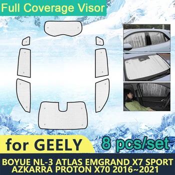 Солнцезащитные козырьки с полным покрытием для Geely Boyue NL-3 Atlas Emgrand X7 Sport Azkarra Proton X70 2016~2021 Автомобильные солнцезащитные аксессуары