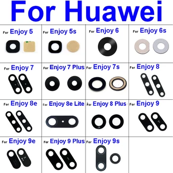 Стеклянный объектив задней камеры для Huawei Enjoy 5 5S 6 6S 7 7S 8 8E 9 9E 9S Plus Lite Стеклянный объектив камеры Стекло + детали наклейки