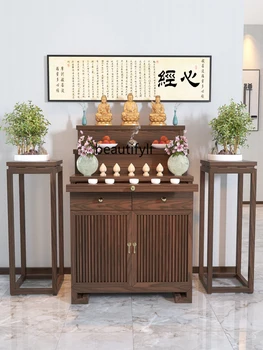 Стол для курения благовоний из массива дерева Молитвенный алтарный стол в тибетском стиле Простой алтарь из массива дерева Новый алтарь в китайском стиле