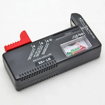Тестер кнопочных батарей BT-168 Универсальный тестер аккумуляторов для 9 В, 1,5 В и кнопочных элементов AAA AA C D Дисплей Универсальный кодированный счетчик