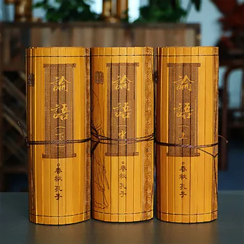 Традиционная бамбуковая книга для украшения, полный текст, резьба, надписи, ремесла, культурные подарки