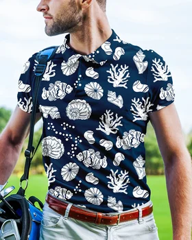 Тропическая рыба Поло Футболки Художественный принт Трендовая рубашка Лето с коротким рукавом Одежда на заказ