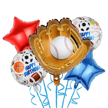 Трофеи Бейсбольные воздушные шары Футбол для Happy Birthday Party Украшения Мальчик Подарки Мяч Игра Тематическая вечеринка Воздушные шары Принадлежности