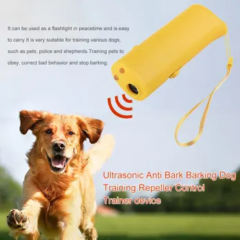  Устройство для дрессировки домашних животных со светодиодной подсветкой 3 в 1 Анти лай Стоп-лай Ультразвуковой отпугиватель собак Портативное устройство против лая
