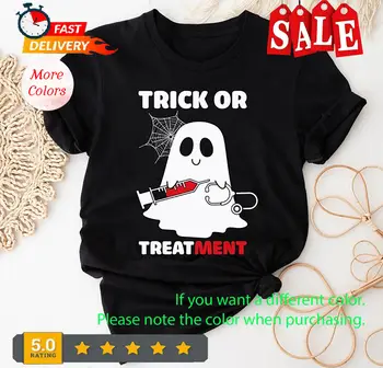 Футболка с трюками или лечением, рубашка медсестры на Хэллоуин, осенняя рубашка медсестры, футболка для кормления
