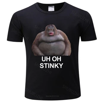 Футболки мужские хлопковые топы Uh Oh Stinky Poop Dank Memes Le Monke Футболка новая мода футболка человек футболка drop shipping
