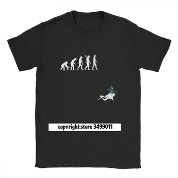 Эволюция человека Забавная футболка для подводного плавания с аквалангом Мужские хлопковые футболки Дайвинг Дайвер Морской снорклинг Спортивная футболка Фитнес
